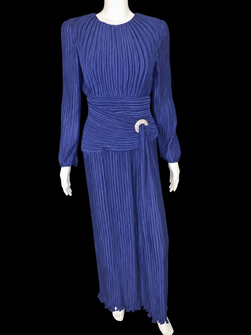 Fabulous Vintage Montaldo’s Purple Pleated Full-Length Gown Size 8 🔥🔥🔥